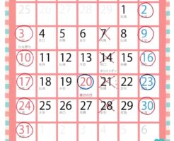 群馬県前橋市　あやいろ整骨院　2024年3月　営業カレンダー
